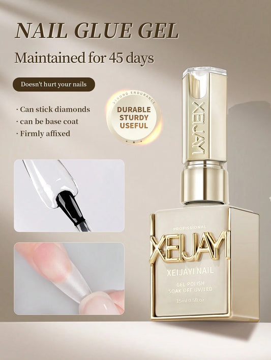 ✨ 1Pc 15ml Nail Plate Adhesive Gel – UV/LED Soak Off Top Coat, Glossy Sealer