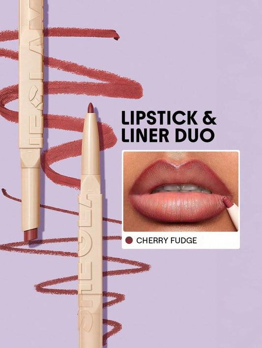 SHEGLAM Glam 101 Lipstick & Liner Duo –2-in-1 Matte Dual-Ended Lipstick & Lip Liner, Long-Lasting, Highly Pigmented