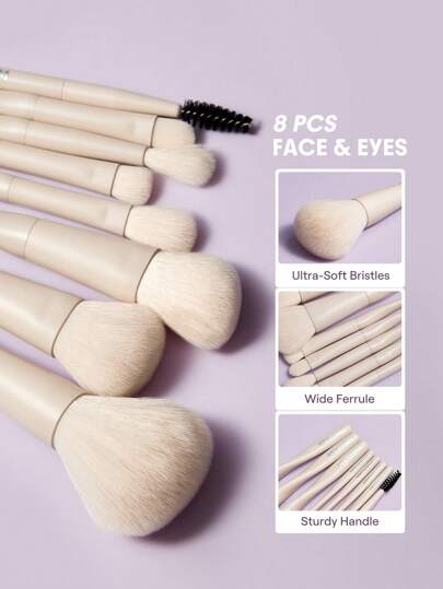 ✨ SHEGLAM Pro Core Brush Kit 6 Pcs – Professional Soft Makeup Brushes Set for Face & Eyes