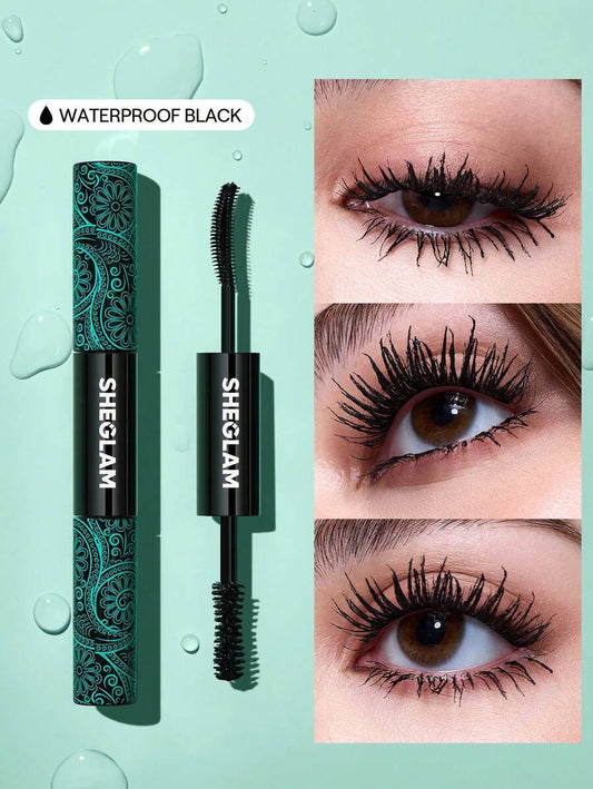 ✨ SHEGLAM All-In-One Volume & Length Mascara – 2-in-1 Double Head Brush, Washable Black