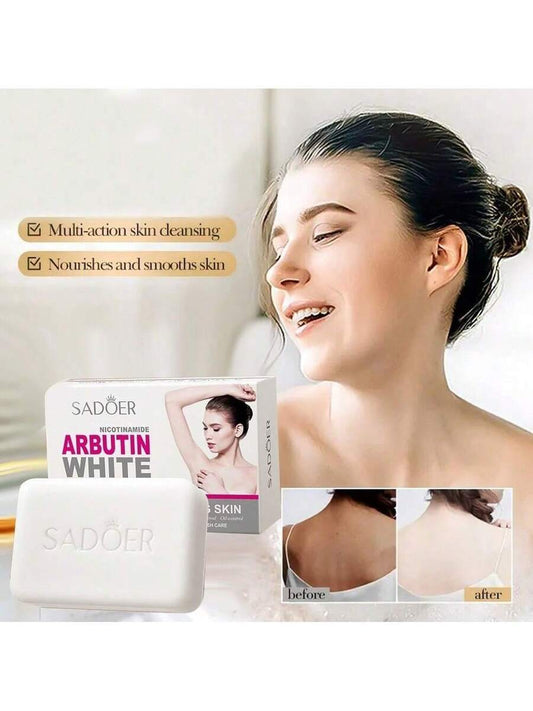 SADOER Niacinamide Arbutin Facial Soap Moisturizing Brightening Deep Cleansing Body Face Wash Foam Facial Cleanser Handmade Soap