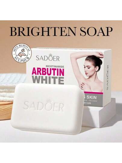 SADOER Niacinamide Arbutin Facial Soap Moisturizing Brightening Deep Cleansing Body Face Wash Foam Facial Cleanser Handmade Soap
