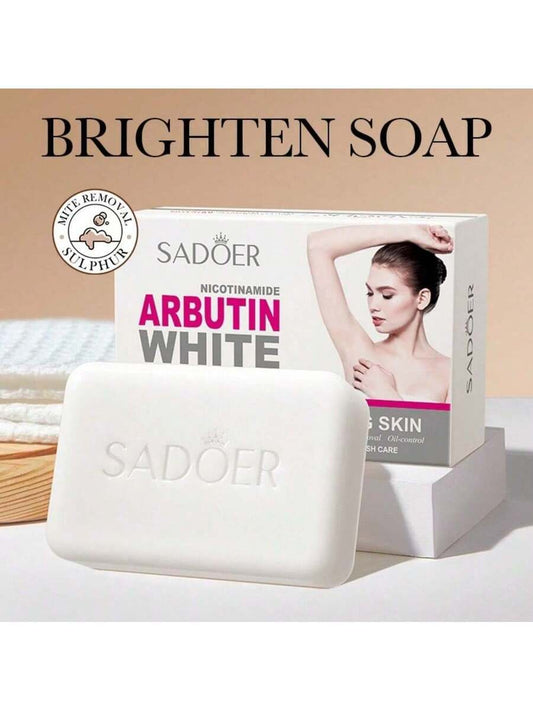 SADOER Niacinamide Arbutin Facial Soap Moisturizing Brightening Deep Cleansing Body Face Wash Foam Facial Cleanser Handmade Soap