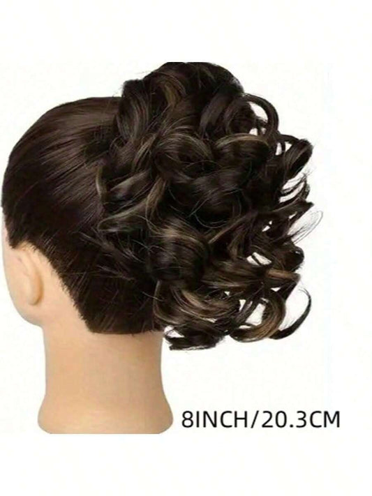 ✨ 8" Claw Clip Ponytail Extension – Water Wave Synthetic Hairpiece | Heat-Resistant Fiber