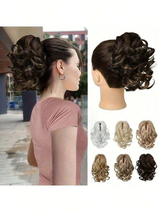 β¨ 8" Claw Clip Ponytail Extension β Water Wave Synthetic Hairpiece | Heat-Resistant Fiber