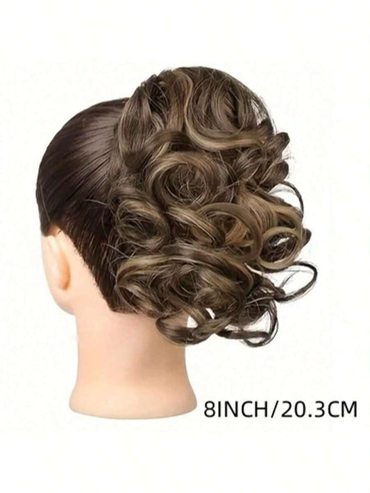 ✨ 8" Claw Clip Ponytail Extension – Water Wave Synthetic Hairpiece