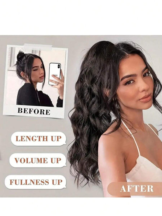 ✨ 16" Claw Clip Ponytail Extension – Body Wave Synthetic Hairpiece
