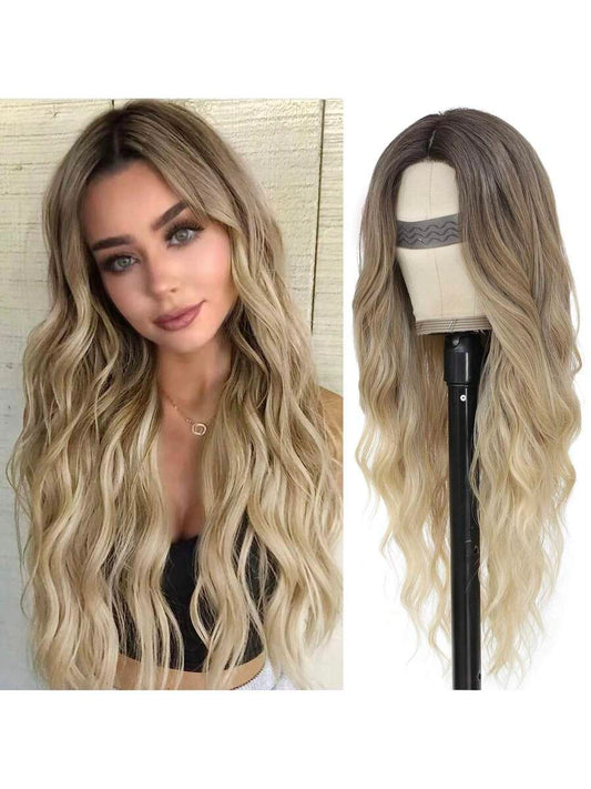 ✨ 22" Brown to Blonde Ombre Body Wave Wig – Heat-Resistant Synthetic Hair