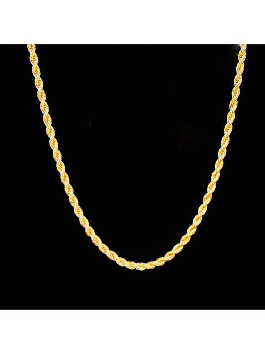 Elegant Braided Twisted Rope Chain Necklace, Alloy Vintage Gold-Plated - Fashion Accessories For Men And Women, Eternal Work | Alloy Necklace