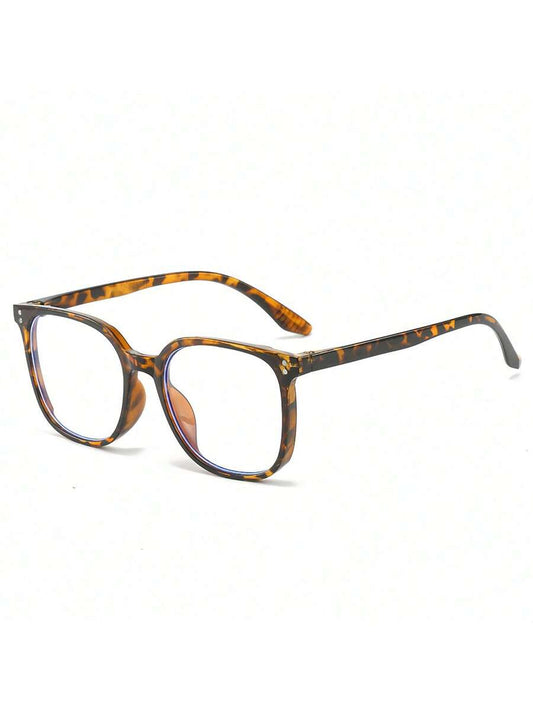 1Pair Women's Retro Large Frame Glasses – Tortoise Shell Clear Lens Eyewear