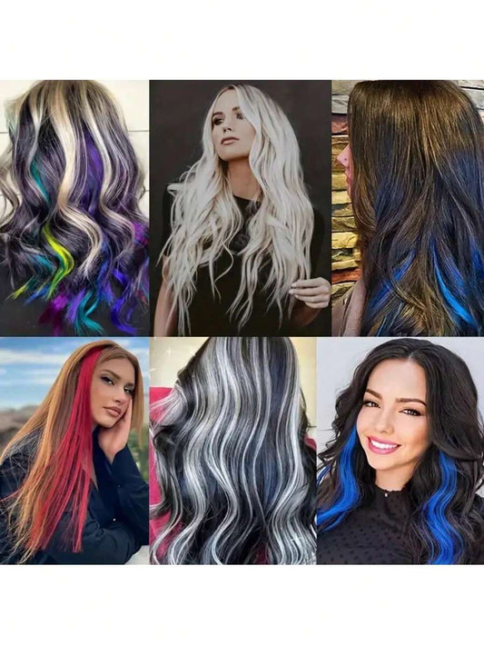 10pcs 22" Straight Clip-In Hair Extensions – Synthetic Hairpieces | Easy to Use | Party, Halloween & Christmas Styling