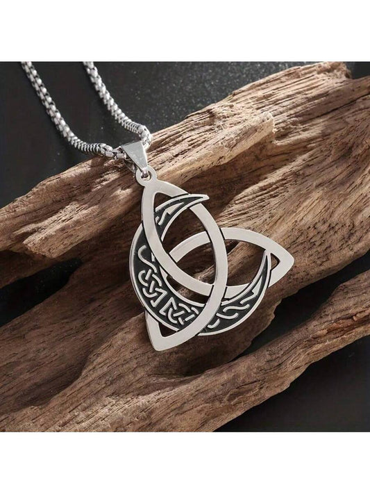 Mystical Witch & Moon Pendant Necklace (Unisex)