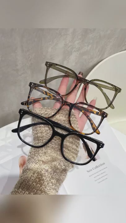 1Pair Women's Retro Large Frame Glasses – Tortoise Shell Clear Lens Eyewear