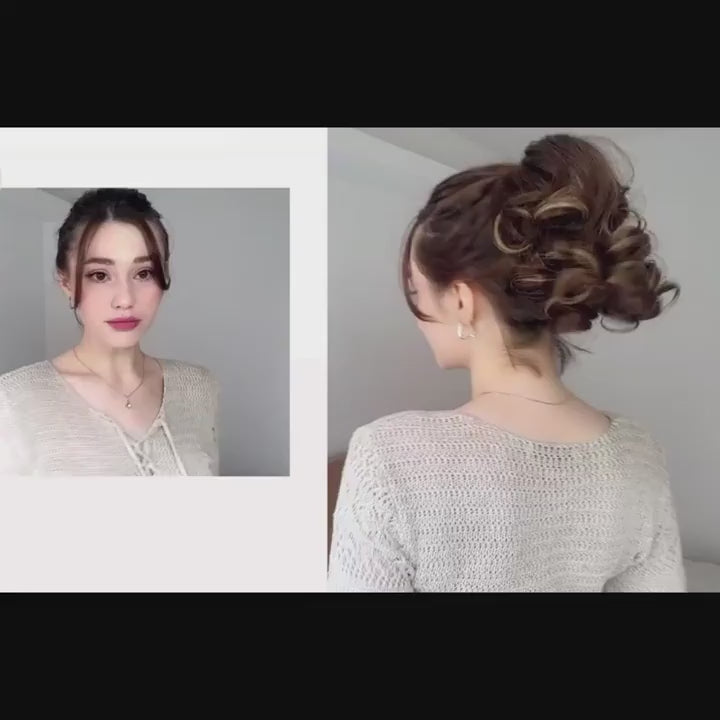 β¨ 12" Claw Clip Ponytail Extension β Water Wave Synthetic Hairpiece