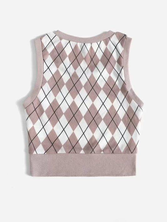 FIRERIE EZwear Argyle Pattern Tank Top