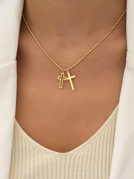 ✨ Classic Copper Cross Pendant Necklace – Elegant Religious Jewelry