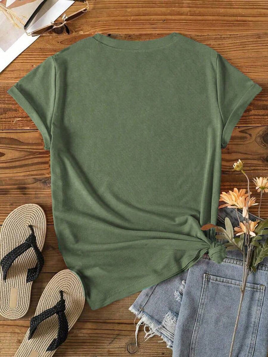 Floral Print Women's Loose Casual T-Shirt | Crew Neck Short Sleeve Soft Cotton Relaxed Everyday Summer Top