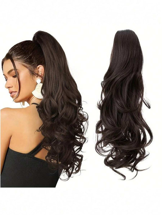 ✨ 16" Claw Clip Ponytail Extension – Body Wave Synthetic Hairpiece