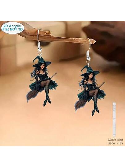 Dark Magic Witch Earrings - 925 Silver