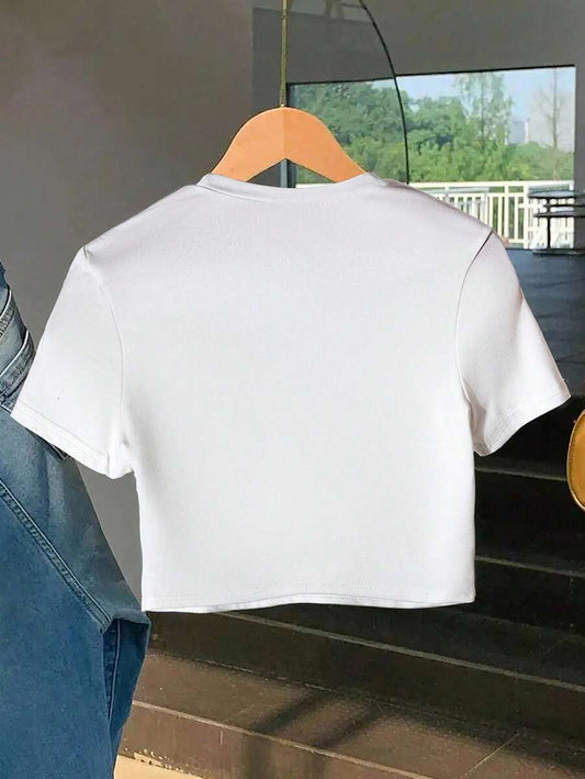 Nashville Girl Country Vintage Tour Cropped T-Shirt | Western Cowgirl Concert Oversized Round Neck Short Sleeve Women's Summer Top