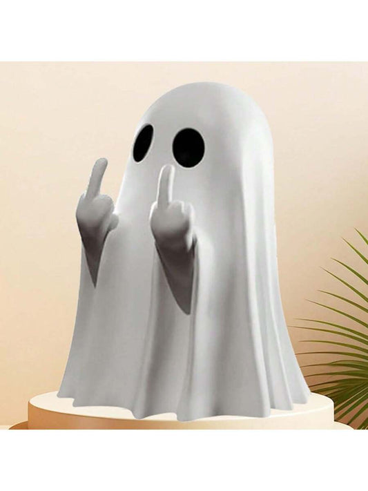 Halloween Ghost Figurine – Spooky Resin Statue for Indoor & Porch Halloween Decorations, Cute Haunted Home Decor