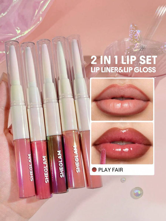 ✨ SHEGLAM Lip Rules Liner & Gloss Pen – 2-in-1 Moisturizing Liquid Lipstick & High-Pigment Lipliner
