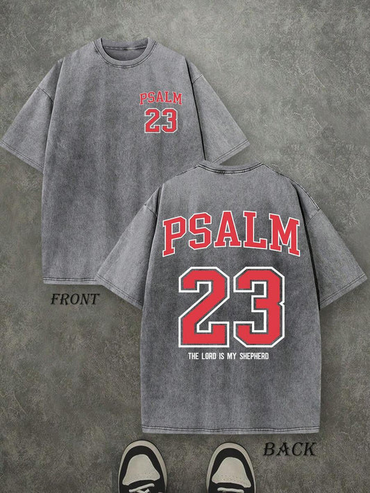 Psalm 23 The Lord Is My Shepherd Christian T-Shirt | Vintage Washed Double-Sided Heavyweight Tee