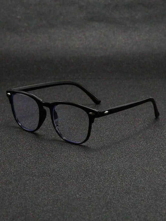 Unisex Retro Y2K Style Plain Lens Glasses – Casual Blue Light Blocking Eyewear