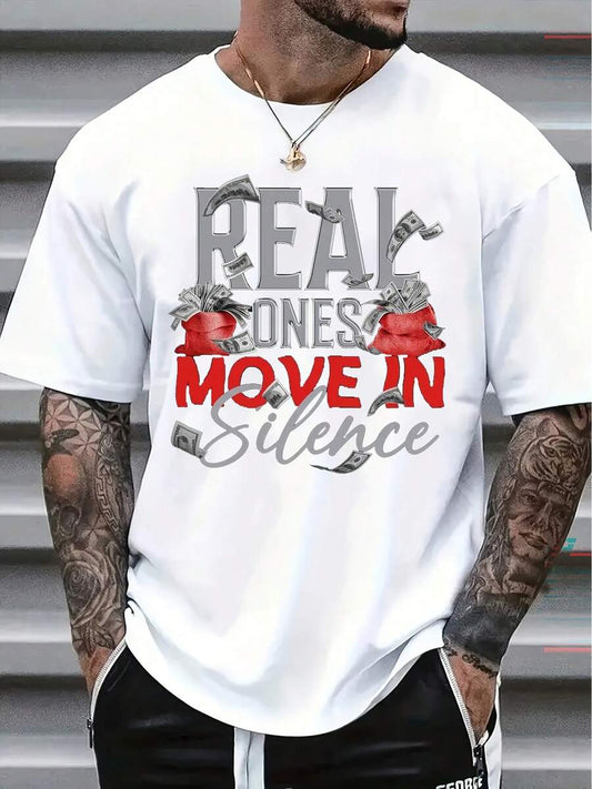"Real Bones Moving" Skull Bandage Pattern T-Shirt | Men's Fun Satirical Crew Neck Casual Short Sleeve Summer Fashion Top
