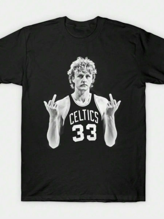 Larry Bird Retro 90s T-Shirt Black Shirt Men's Shirts Vintage