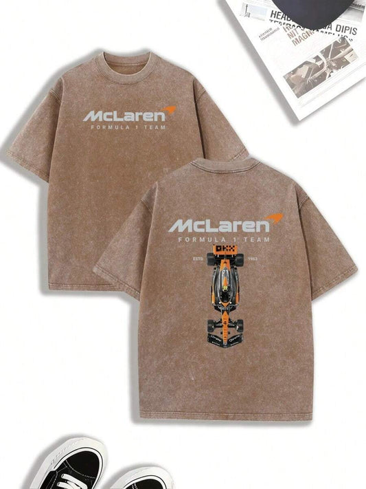 Racing Team Graphic Print Men's T-Shirt |  Pure Cotton Soft Comfortable Casual Everyday Sports Holiday Party Summer Tee
