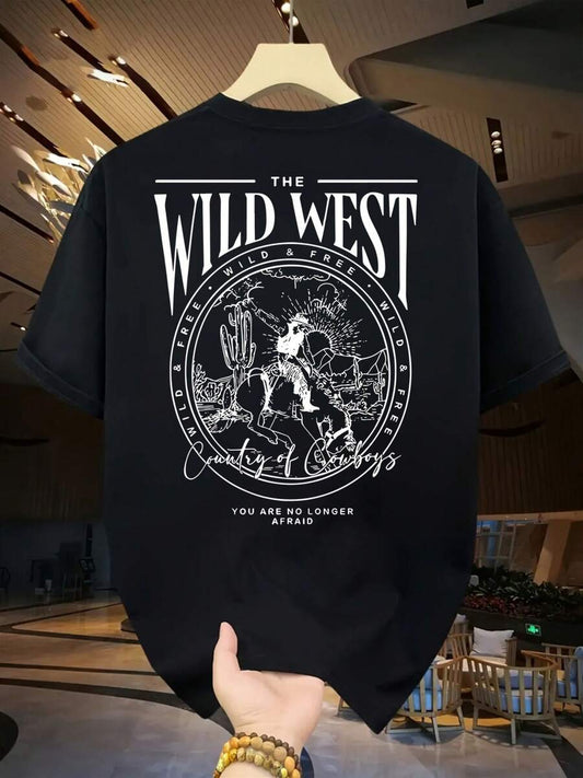 Wild West Printed T-Shirt | Casual Comfortable Versatile Short Sleeve Vintage Street Style Summer Tee