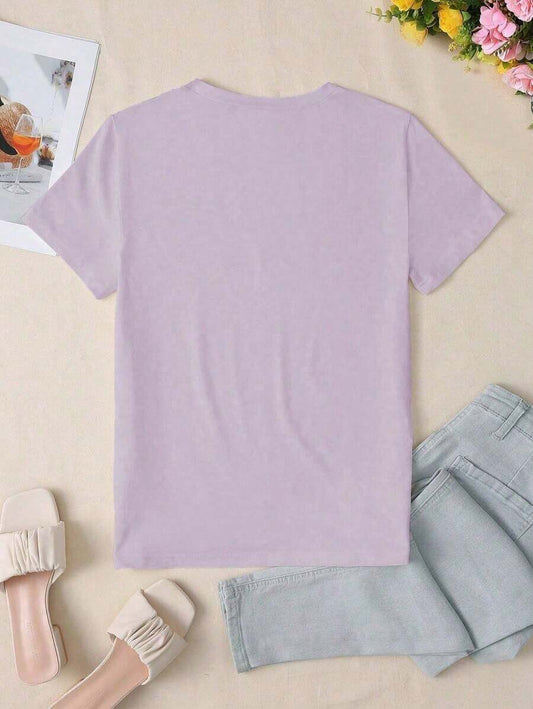 Faux Embroidered Farmhouse Animal Print Women's T-Shirt | Pigs Cows Dogs Cute Loose Comfortable Casual Summer Top
