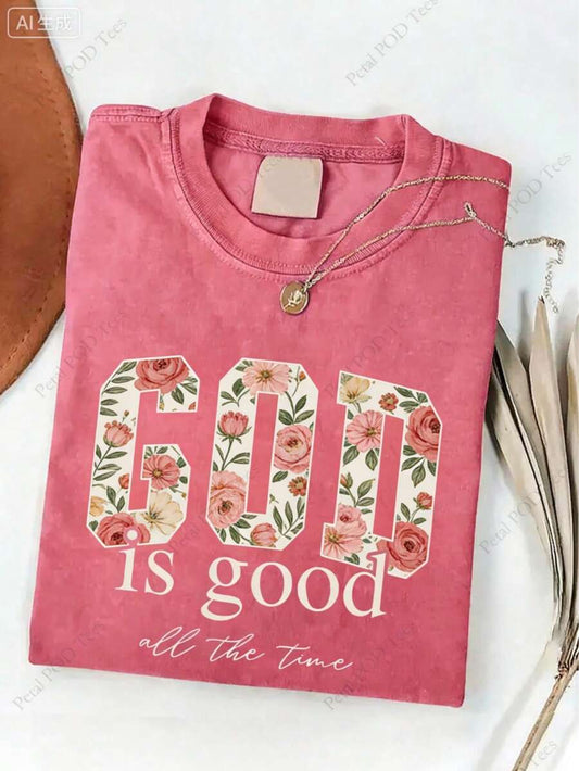 God Is Good It's Always Been Like This Retro Heavyweight T-Shirt | Vintage Bible Verse Christian Crew Neck Short Sleeve Casual Church Holiday Gift Top