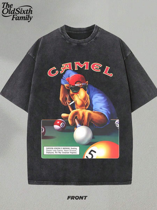 Vintage Desert Camel Graphic T-Shirt | Soft 100% Cotton Breathable Loose Relaxed Fit Men's Daily Wear Vacation Top S-XXXL