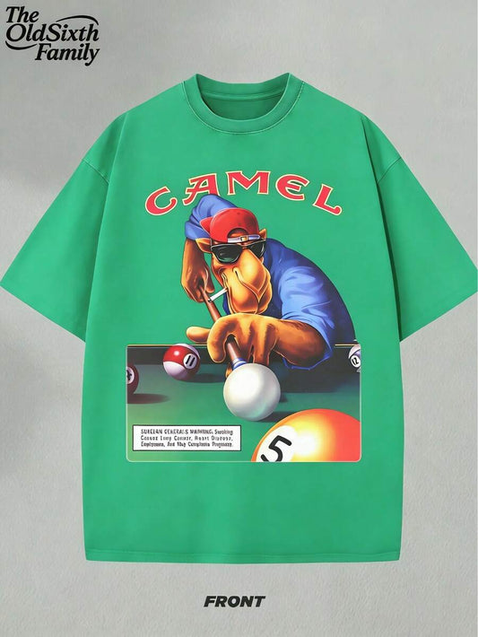 Vintage Desert Camel Graphic T-Shirt | Soft Cotton Breathable Loose Relaxed Fit Men's Daily Wear Vacation Top