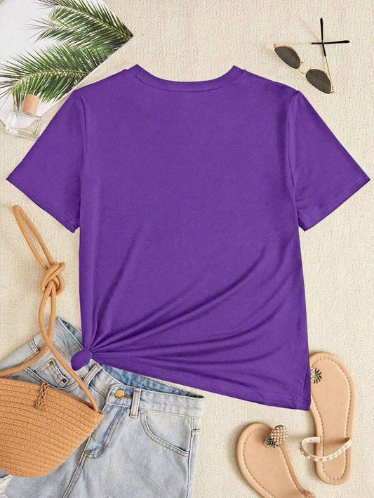 Figure Print Women's Slim Fit T-Shirt | Casual Graphic Round Neck Short Sleeve Comfortable Summer Top