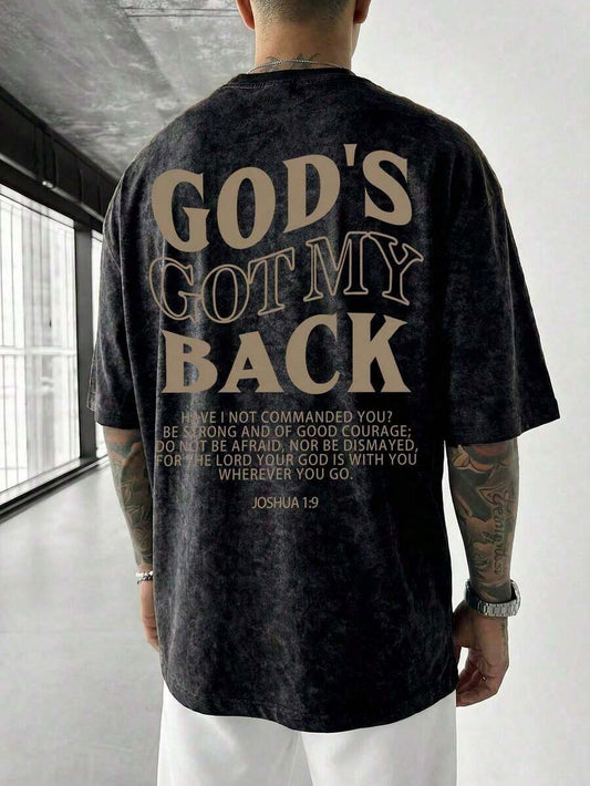 Minimalist English Slogan Washed T-Shirt | Men's Casual Street Style Loose Short Sleeve Vintage Cotton Summer Tee
