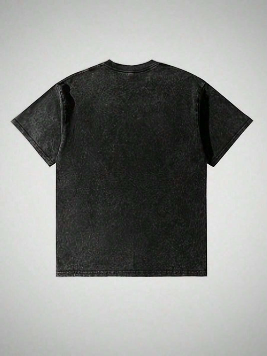Oversized Drop Shoulder Vintage Washed T-Shirt | Men's High-Quality Thick Loose Fit Round Neck Street Style Hip-Hop Short Sleeve Summer Tee