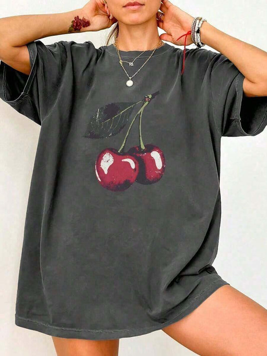 Minimalist Drop Shoulder Women's T-Shirt | Fashionable Loose Comfortable Round Neck Short Sleeve Casual Summer Top