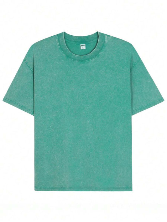 Letter Pattern Print Washed Women's T-Shirt | High-Quality Simple Graphic Casual Beach Daily Wear Ladies Street Fashion Summer Top