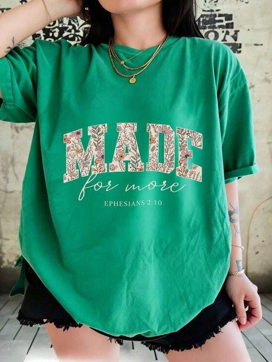 Letter Pattern Print Washed Women's T-Shirt | High-Quality Simple Graphic Casual Beach Daily Wear Ladies Street Fashion Summer Top