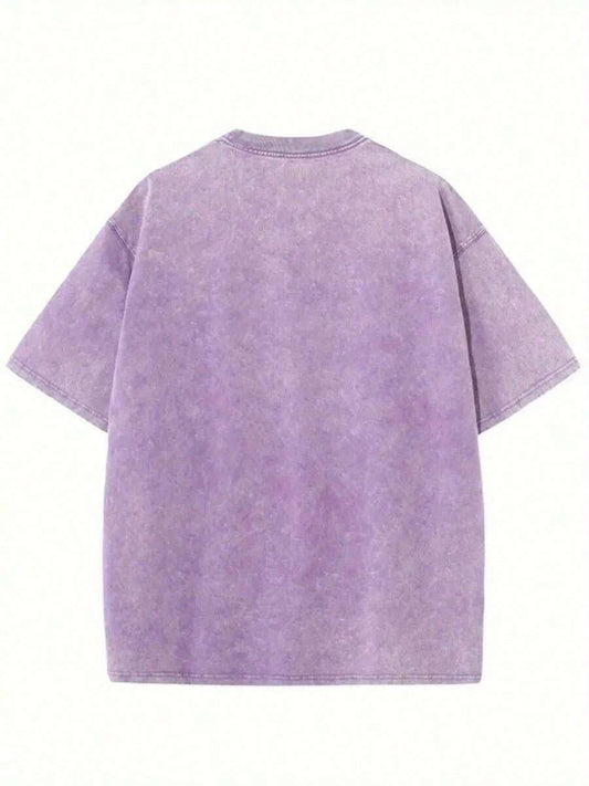 Double-Sided Vintage Distressed Street Retro Print T-Shirt | Heavily Washed Unisex Plus Size Loose Round Neck Short Sleeve Casual Summer Tee