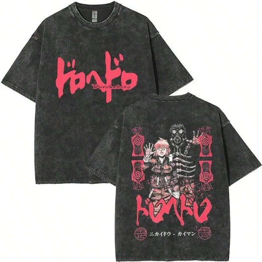 Dark Gothic Reptile Anime Style Graphic Print T-Shirt | Cotton Oversized Unisex Gothic Streetwear Hip-Hop Fashion Casual Summer Tee