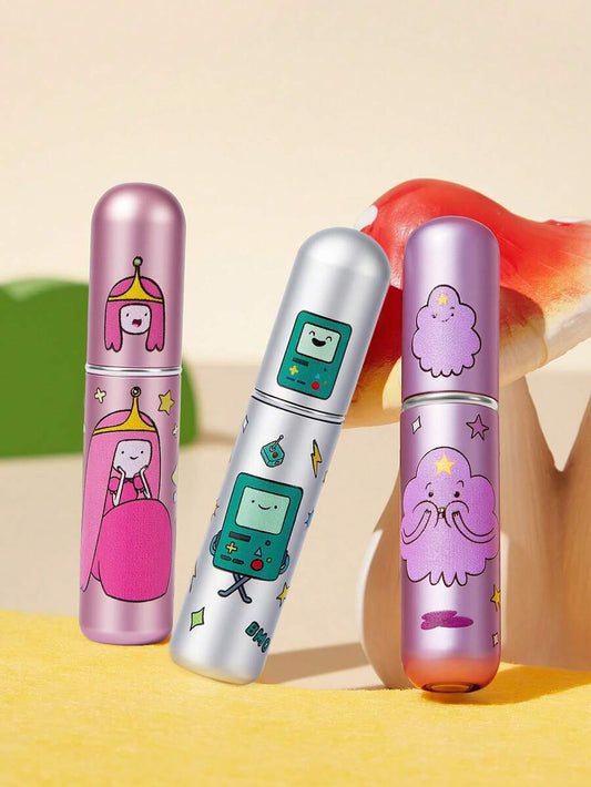 ADVENTURE TIME 0.17oz/5ml Cute Cartoon Pattern Printed Perfume Refillable Bottle