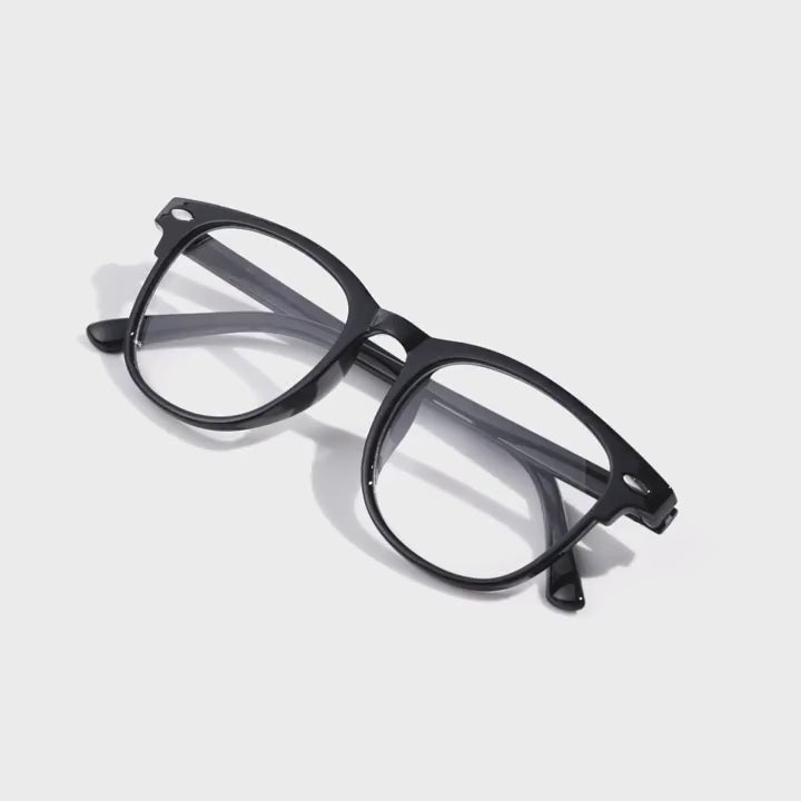 1 Pair Classic Black Geometric Flat Glasses – Stylish High-End Frame | Unisex Fashion Eyewear